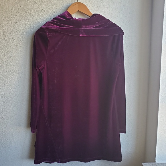 Soft Surroundings Berry Velvet Cowl Neck Top Cozy - Picture 10 of 10